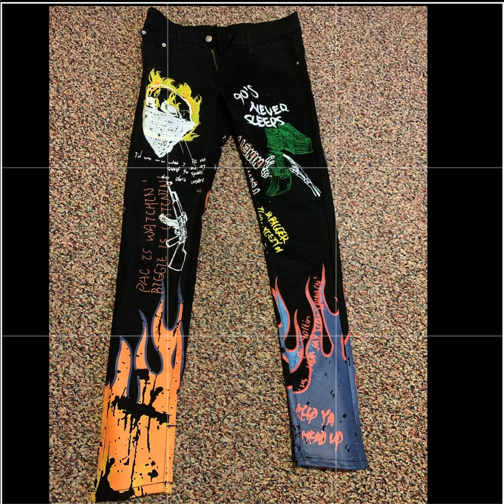 Black Jeans with Designs